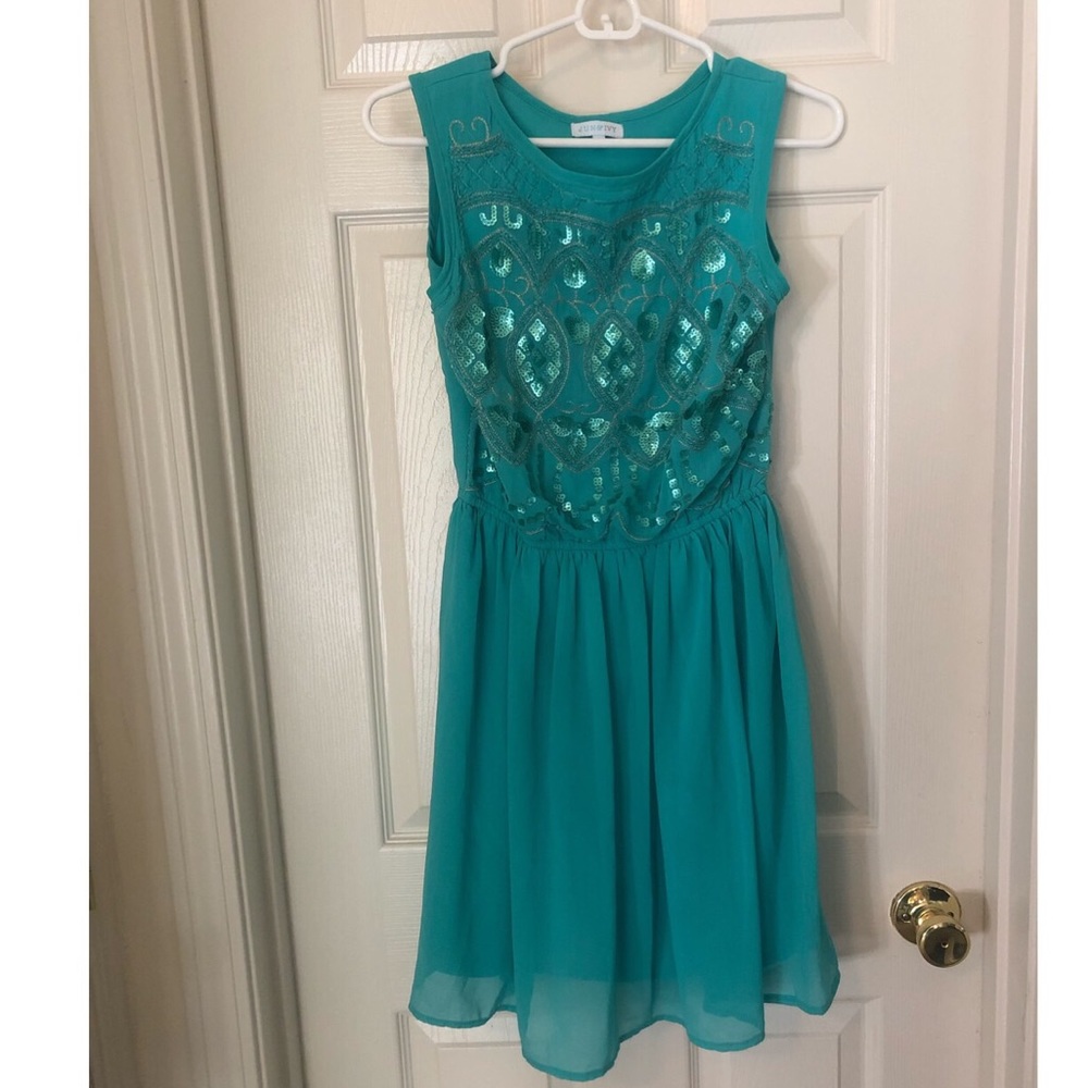 JUN&IVY teal mini dress